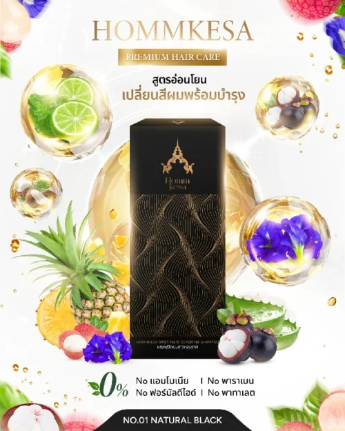 สีดำ แชมพูปิดผมขาวหอมเกศ