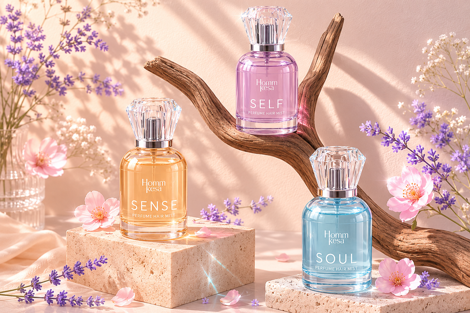 HOMMKESA Hair Perfume Mist ทั้ง 3 กลิ่น SELF SENSE SOUL